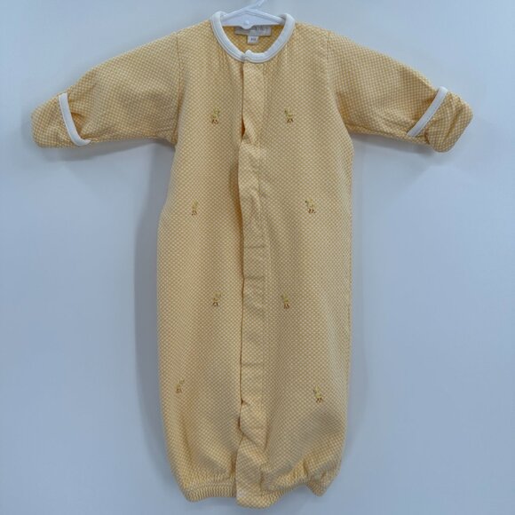 Magnolia Baby Yellow Duck Embroidered Convertible Gown/Sleeper Snap Up Newborn - Picture 1 of 10